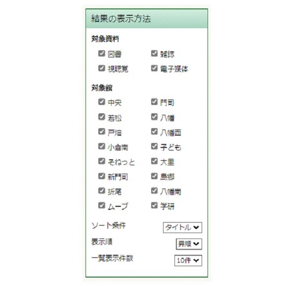 結果の表示方法の画像