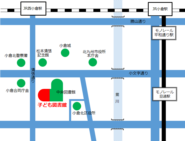 子ども図書館交通案内図